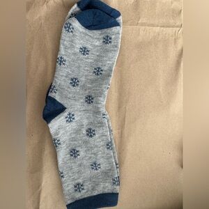 Navy Blue and Gray Snowflake Socks| Winter | Like New